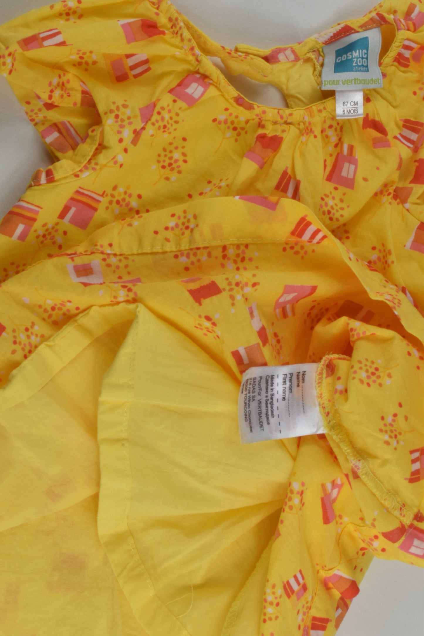 Cosmic Zoo by Vertbaudet Size 00 Lined Dress