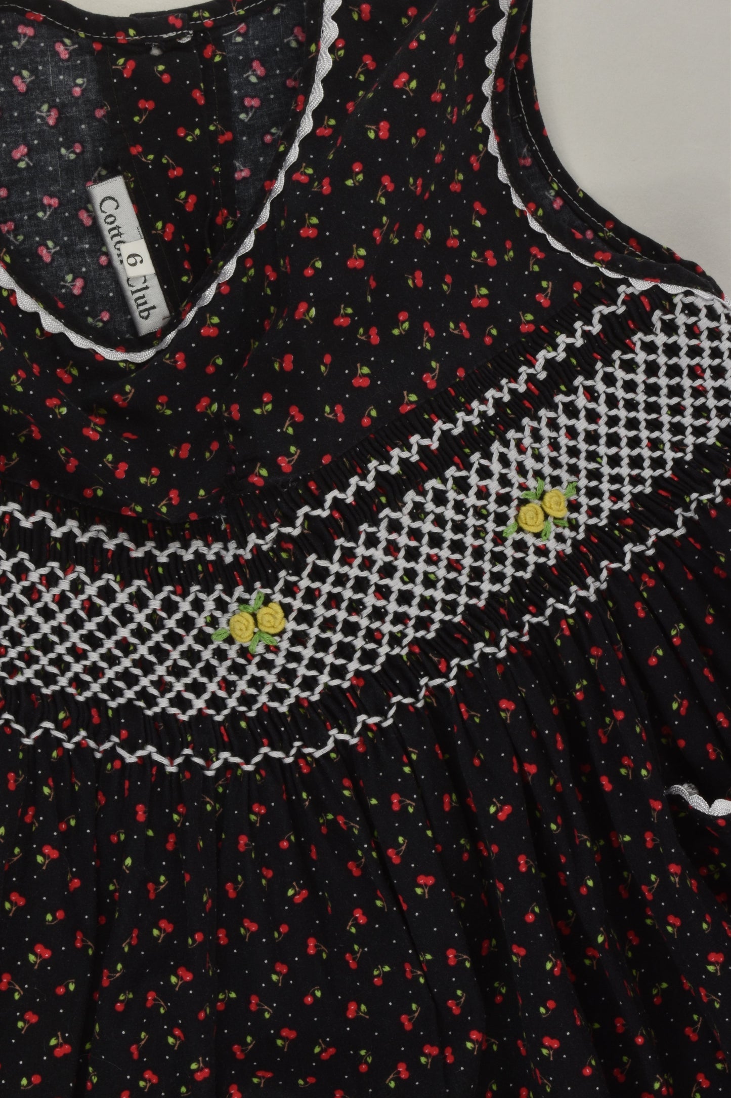 Cotton Club Size 6 Smocked Cherries Dress