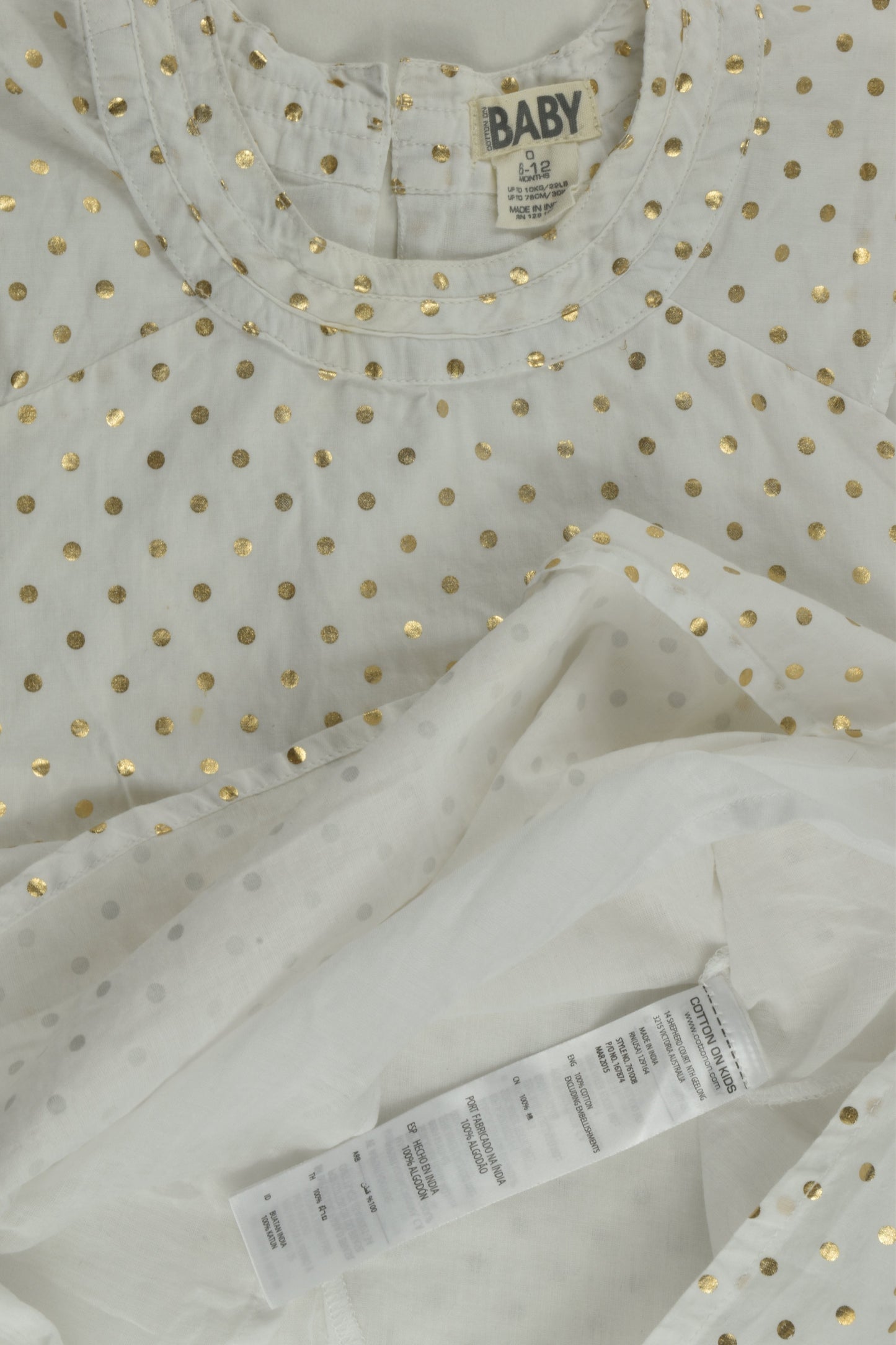 Cotton On Baby Size 0 Lined Dress