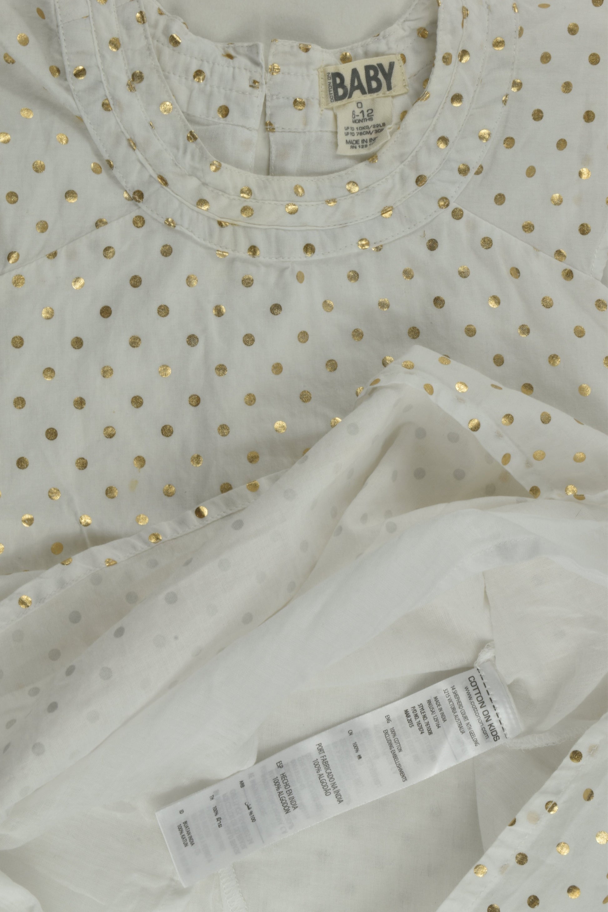 Cotton On Baby Size 0 Lined Dress