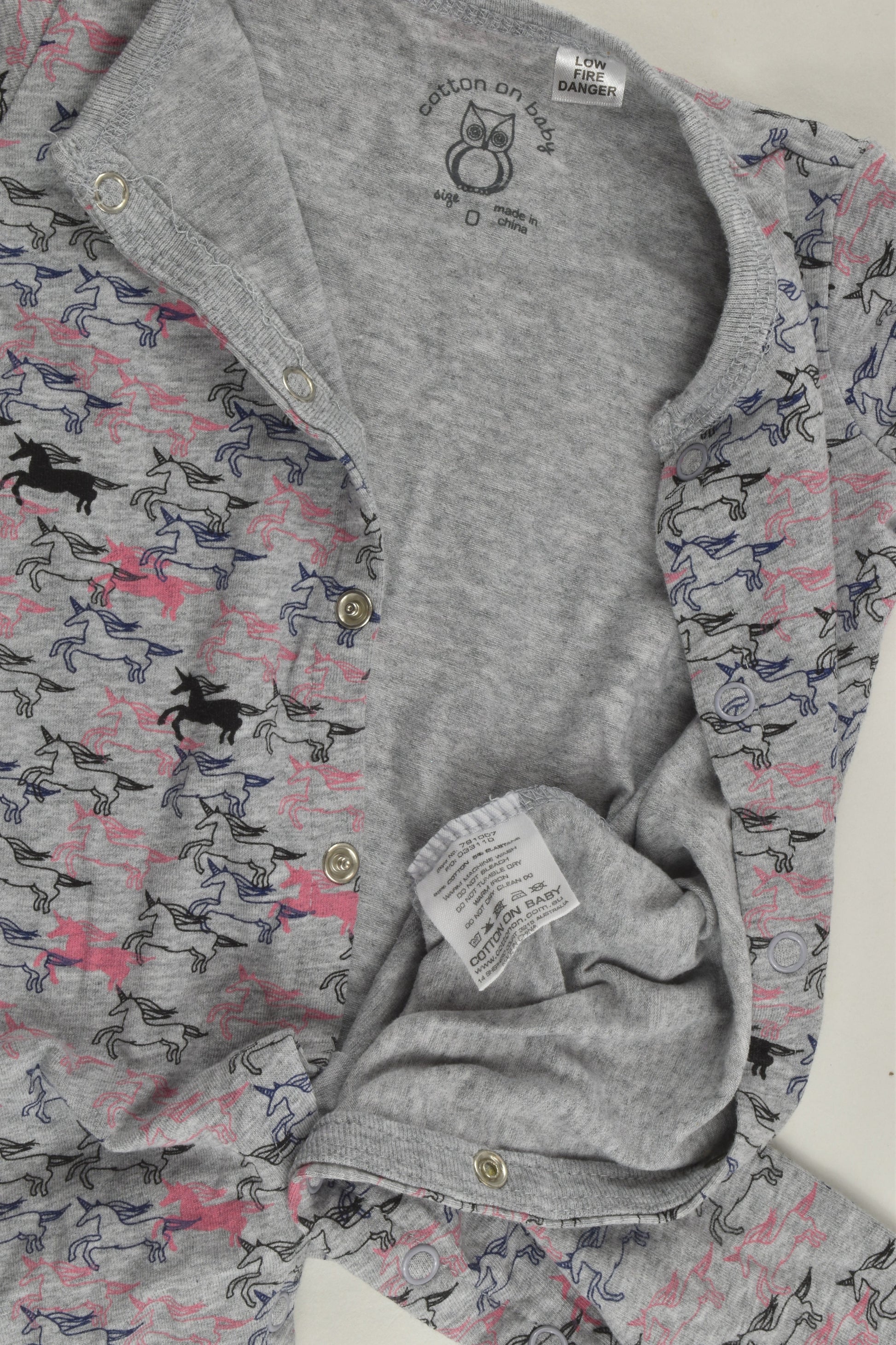 Cotton On Baby Size 0 Unicorn Romper