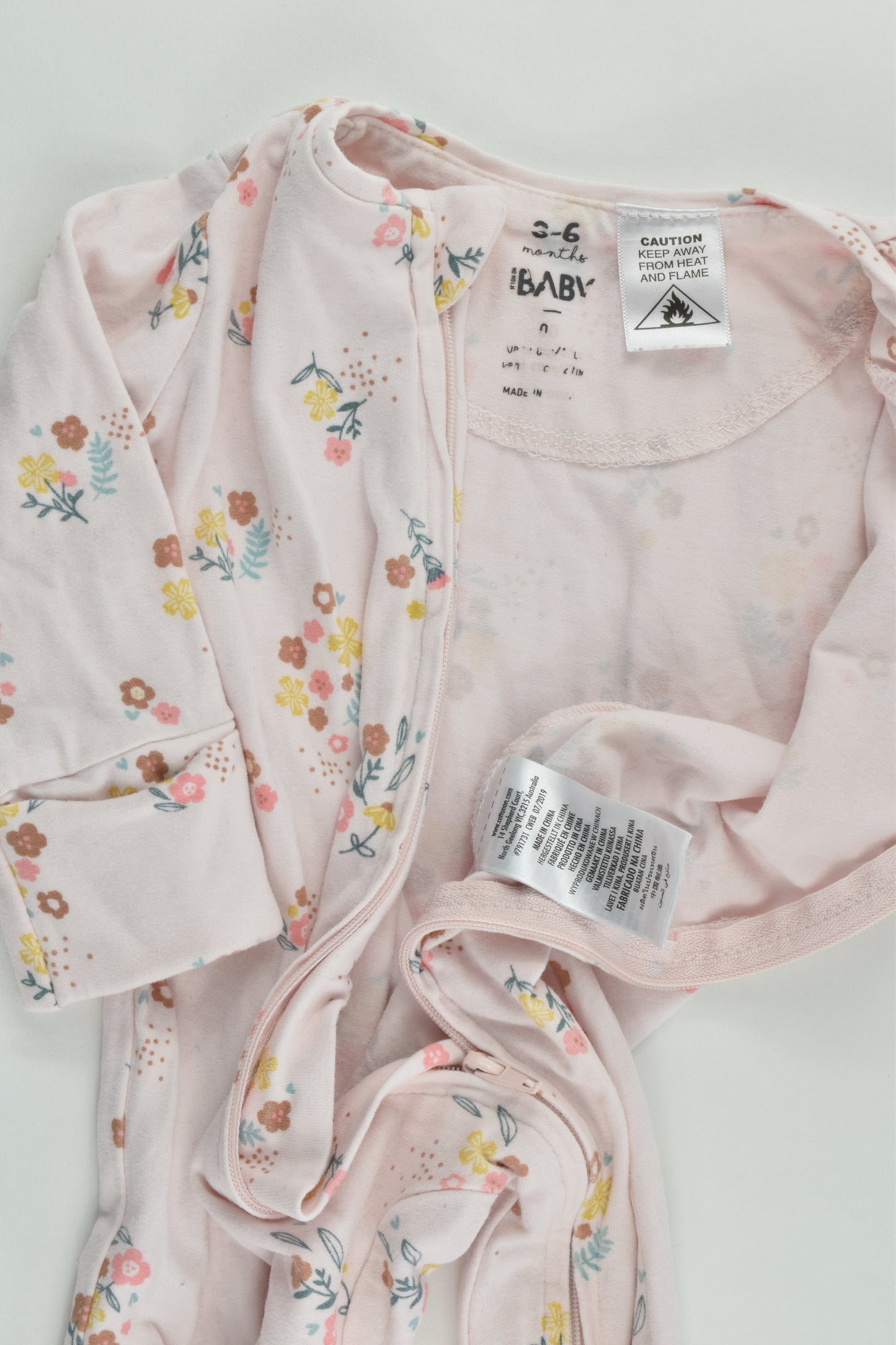 Cotton On Baby Size 00 (3-6 months) Floral Footed Romper
