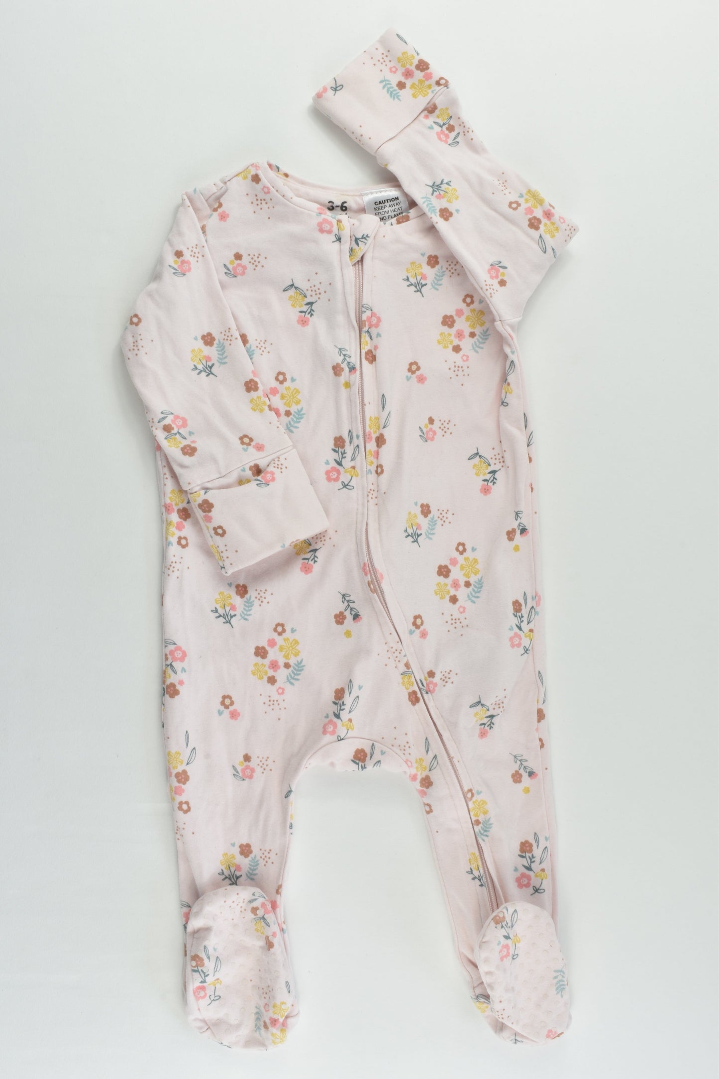 Cotton On Baby Size 00 (3-6 months) Floral Footed Romper