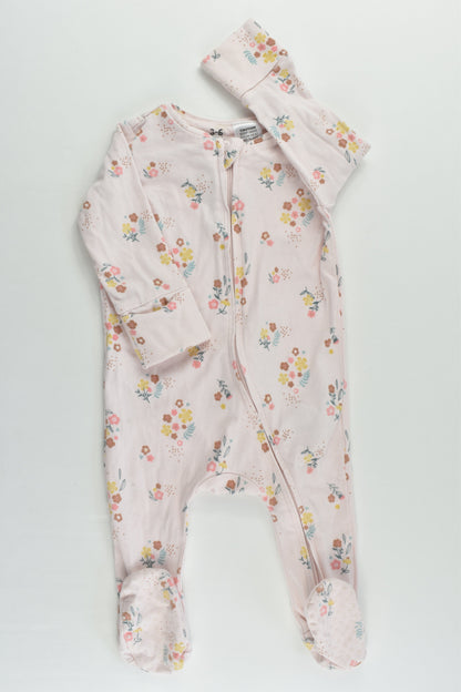 Cotton On Baby Size 00 (3-6 months) Floral Footed Romper