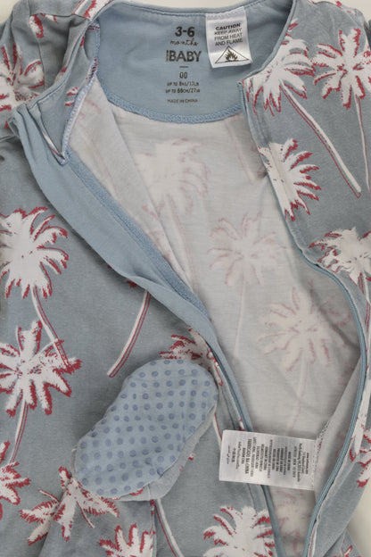 Cotton On Baby Size 00 (3-6 months) Palmtrees Footed Romper