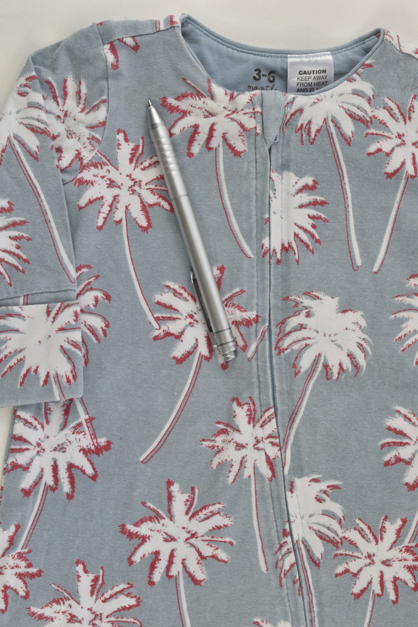 Cotton On Baby Size 00 (3-6 months) Palmtrees Footed Romper
