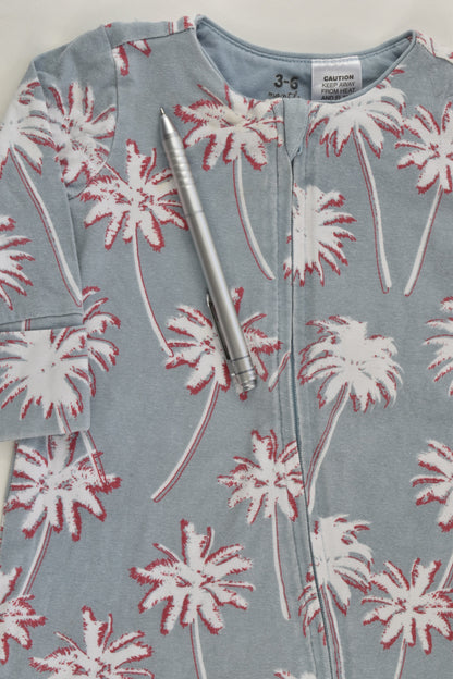 Cotton On Baby Size 00 (3-6 months) Palmtrees Footed Romper