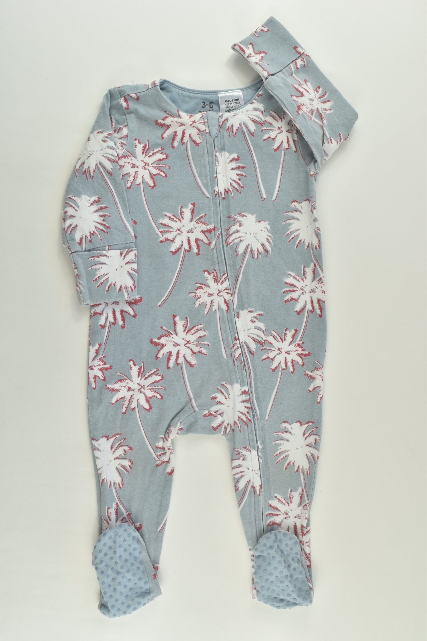 Cotton On Baby Size 00 (3-6 months) Palmtrees Footed Romper