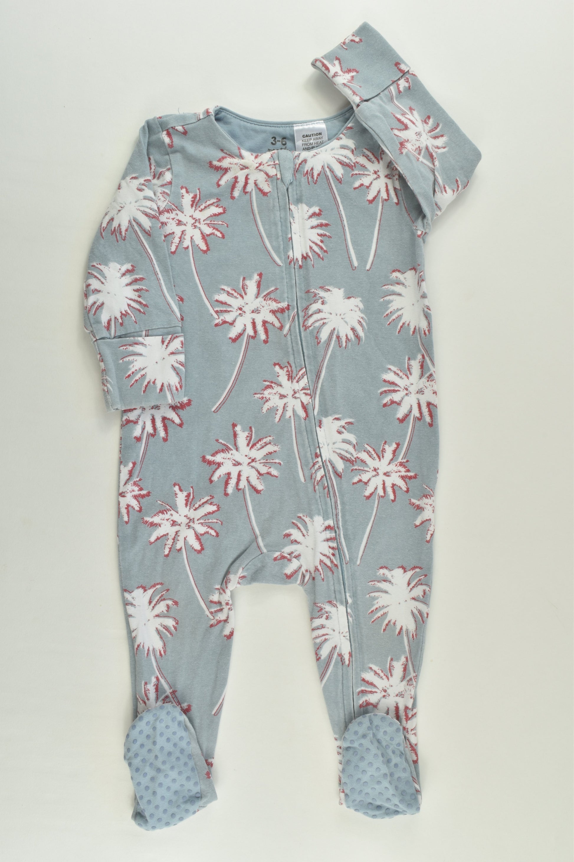 Cotton On Baby Size 00 (3-6 months) Palmtrees Footed Romper