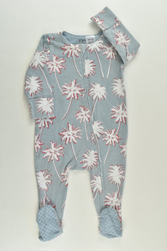 Cotton On Baby Size 00 (3-6 months) Palmtrees Footed Romper