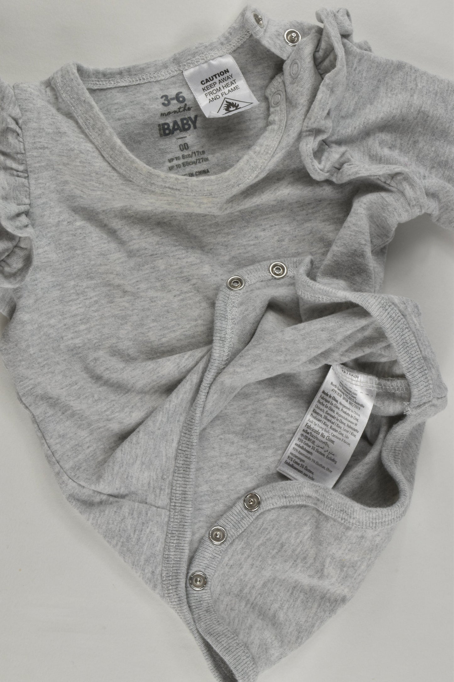 Cotton On Baby Size 00 (3-6 months) Ruffle Bodysuit
