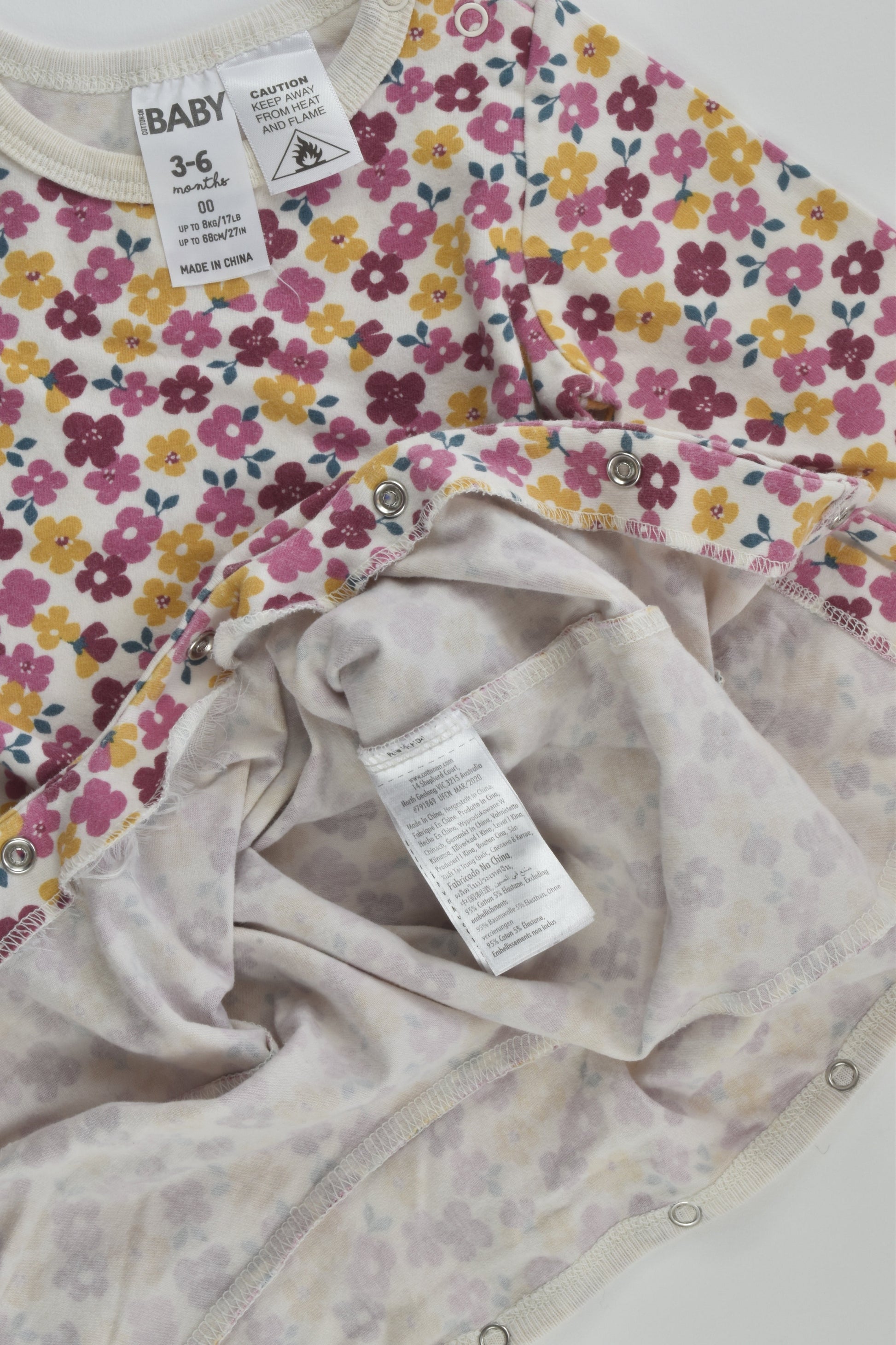 Cotton On Baby Size 00 Floral Romper