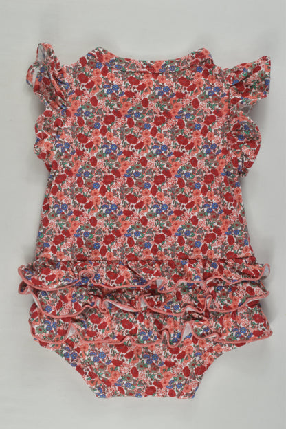 Cotton On Baby Size 00 Floral Ruffle Short Romper