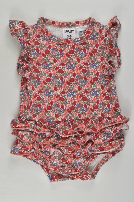 Cotton On Baby Size 00 Floral Ruffle Short Romper