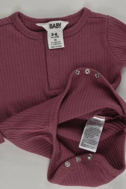 Cotton On Baby Size 00 Ribbed Bodysuit