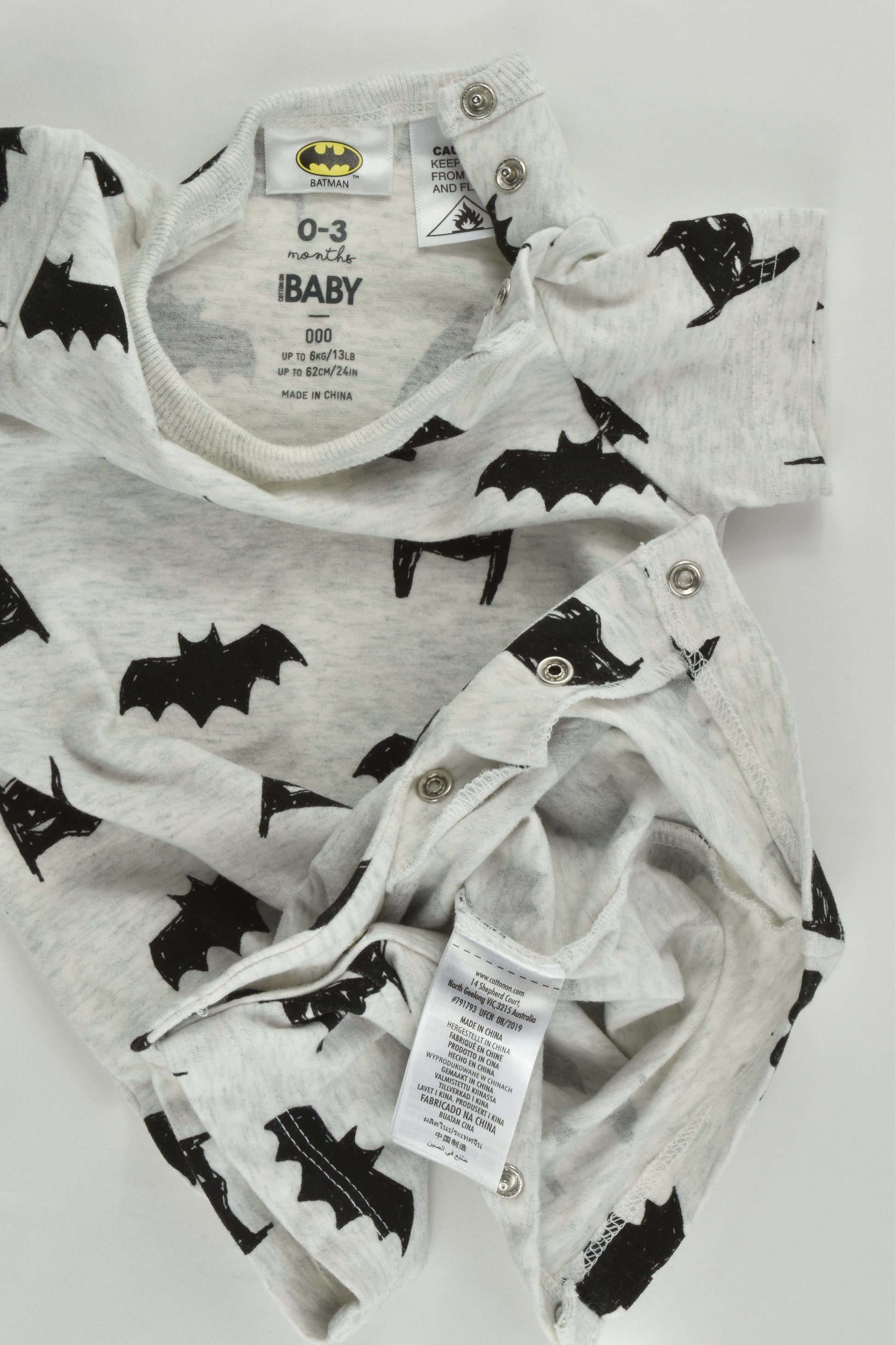 Cotton On Baby Size 000 (0-3 months) Batman Short Romper