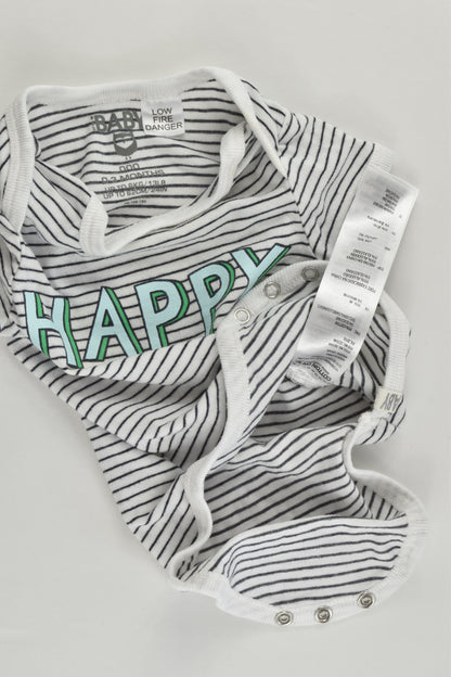 Cotton On Baby Size 000 (0-3 months) 'Happy' Bodysuit