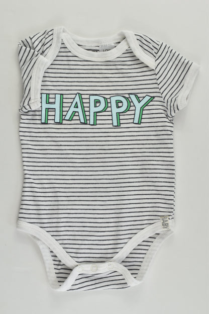 Cotton On Baby Size 000 (0-3 months) 'Happy' Bodysuit