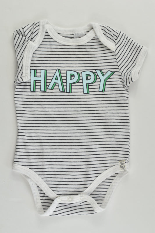 Cotton On Baby Size 000 (0-3 months) 'Happy' Bodysuit