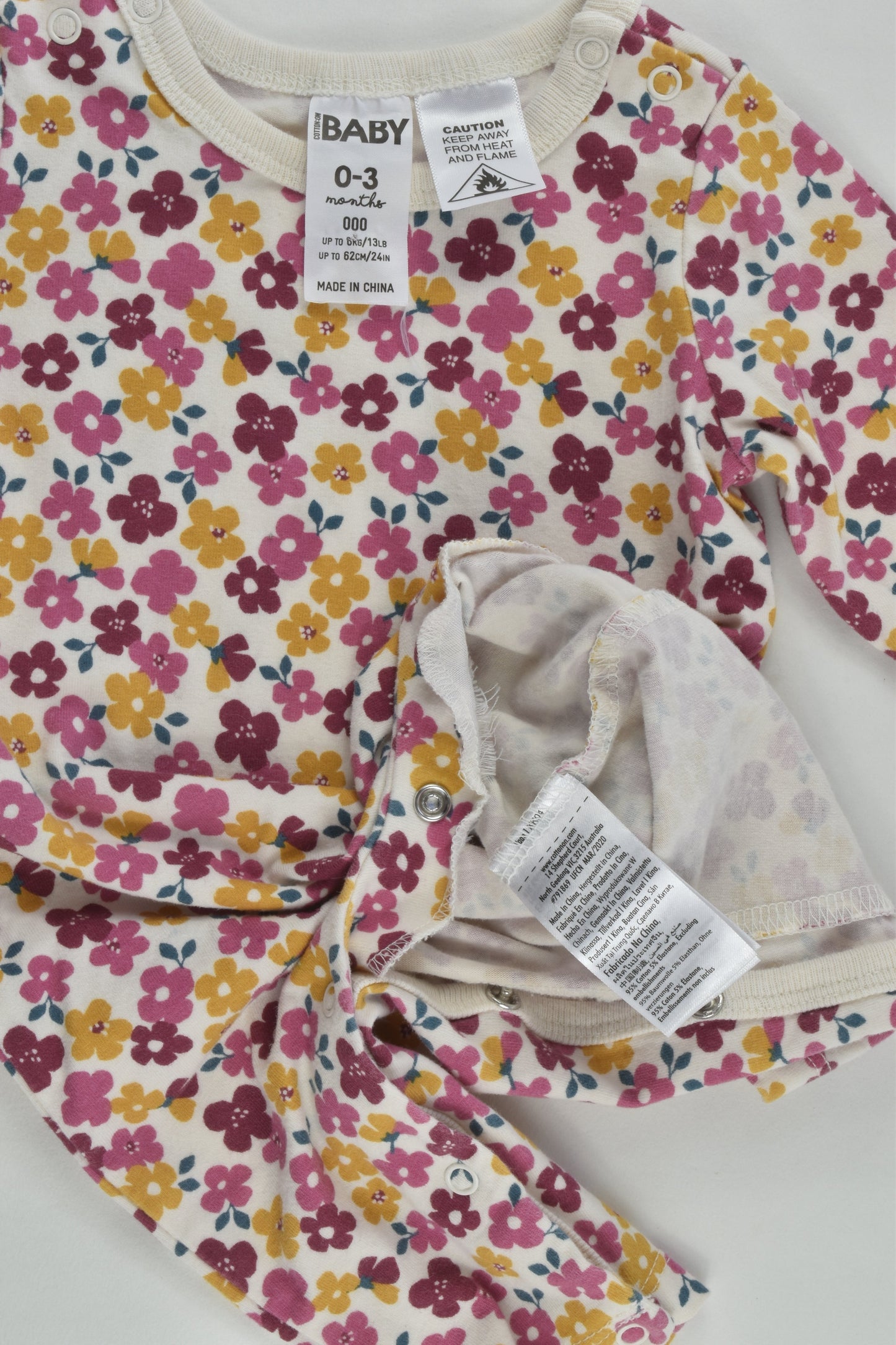 Cotton On Baby Size 000 Floral Romper
