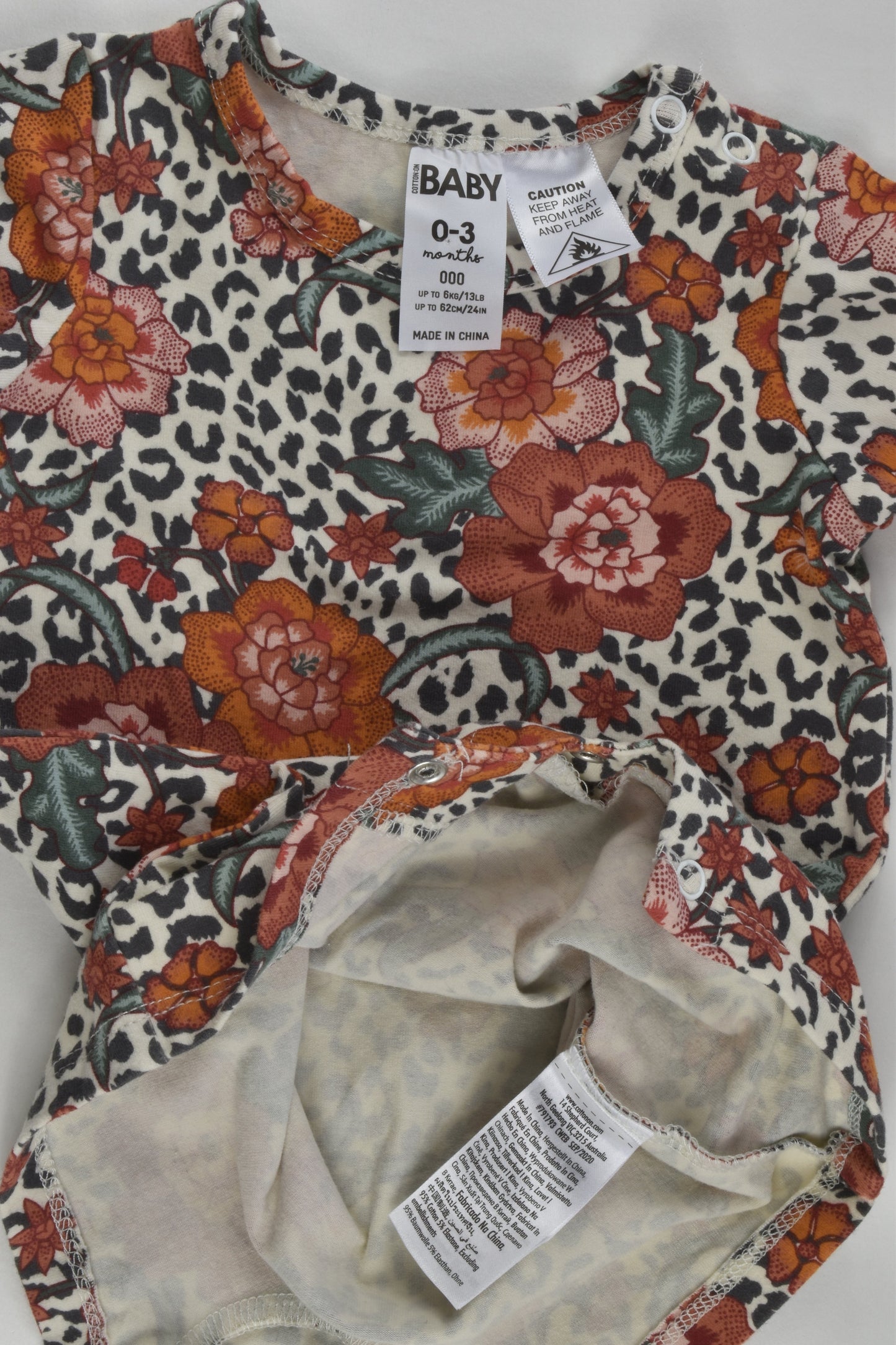 Cotton On Baby Size 000 Floral Short Romper