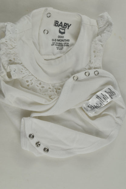 Cotton On Baby Size 000 Lace Detail Bodysuit