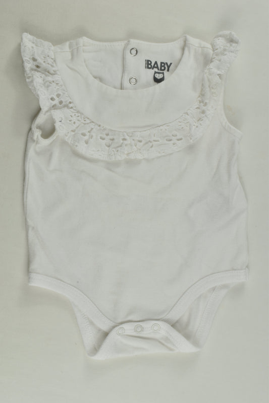 Cotton On Baby Size 000 Lace Detail Bodysuit