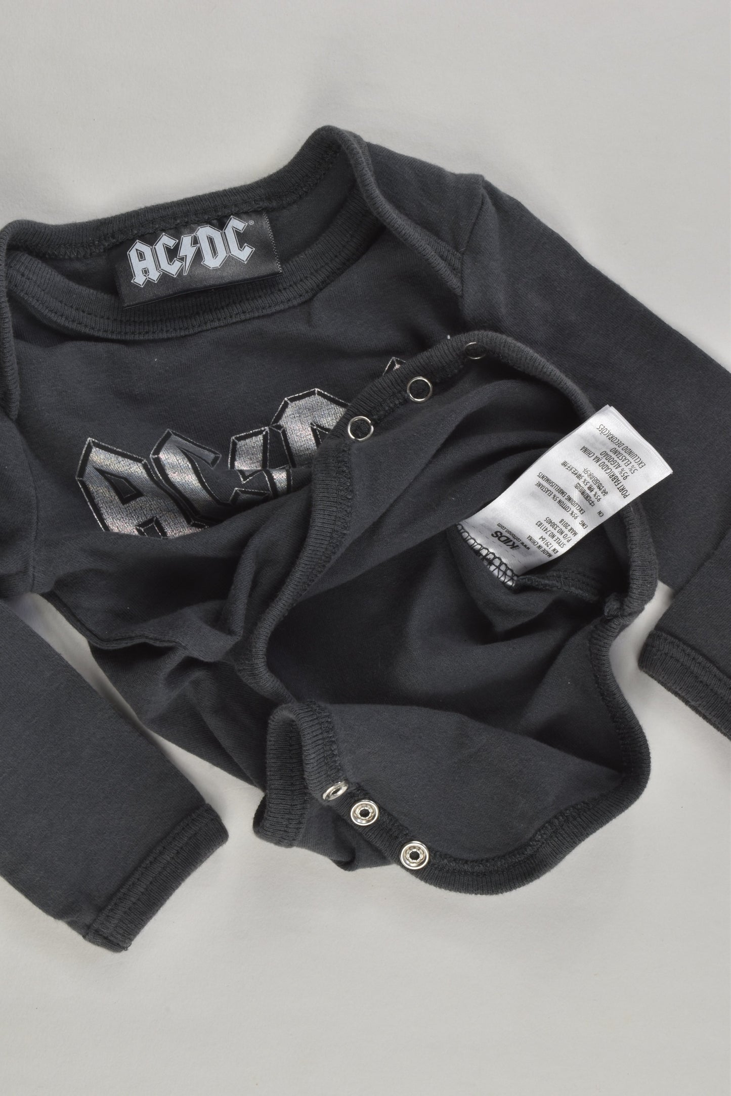 Cotton On Baby Size 0000 AC/DC Bodysuit