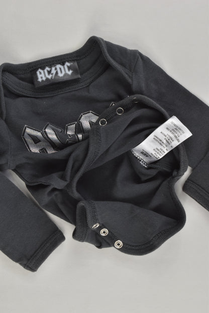 Cotton On Baby Size 0000 AC/DC Bodysuit