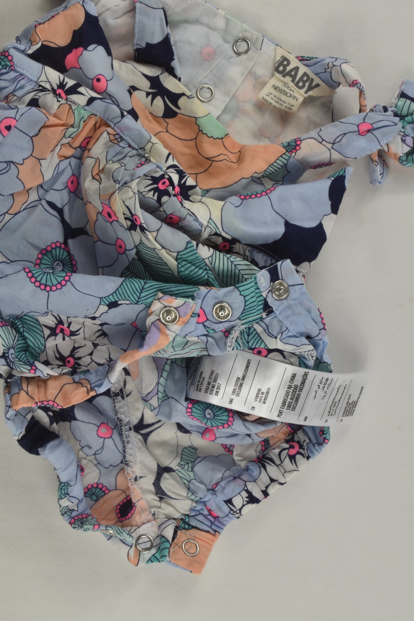 Cotton On Baby Size 0000 Retro Flowers Short Romper