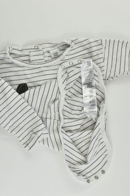Cotton On Baby Size 1 (12-18 months) Striped Bear Bodysuit
