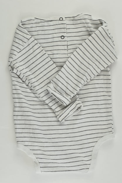 Cotton On Baby Size 1 (12-18 months) Striped Bear Bodysuit