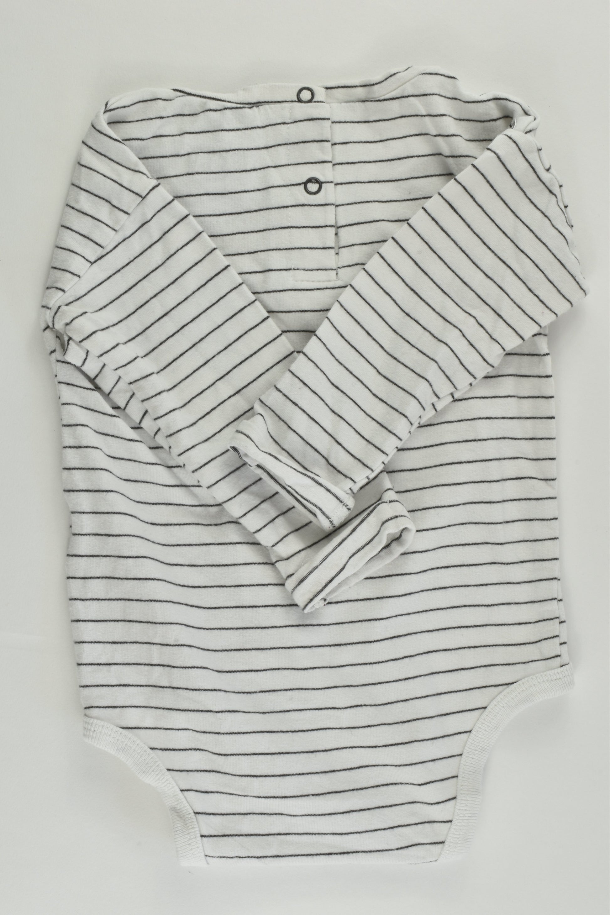 Cotton On Baby Size 1 (12-18 months) Striped Bear Bodysuit
