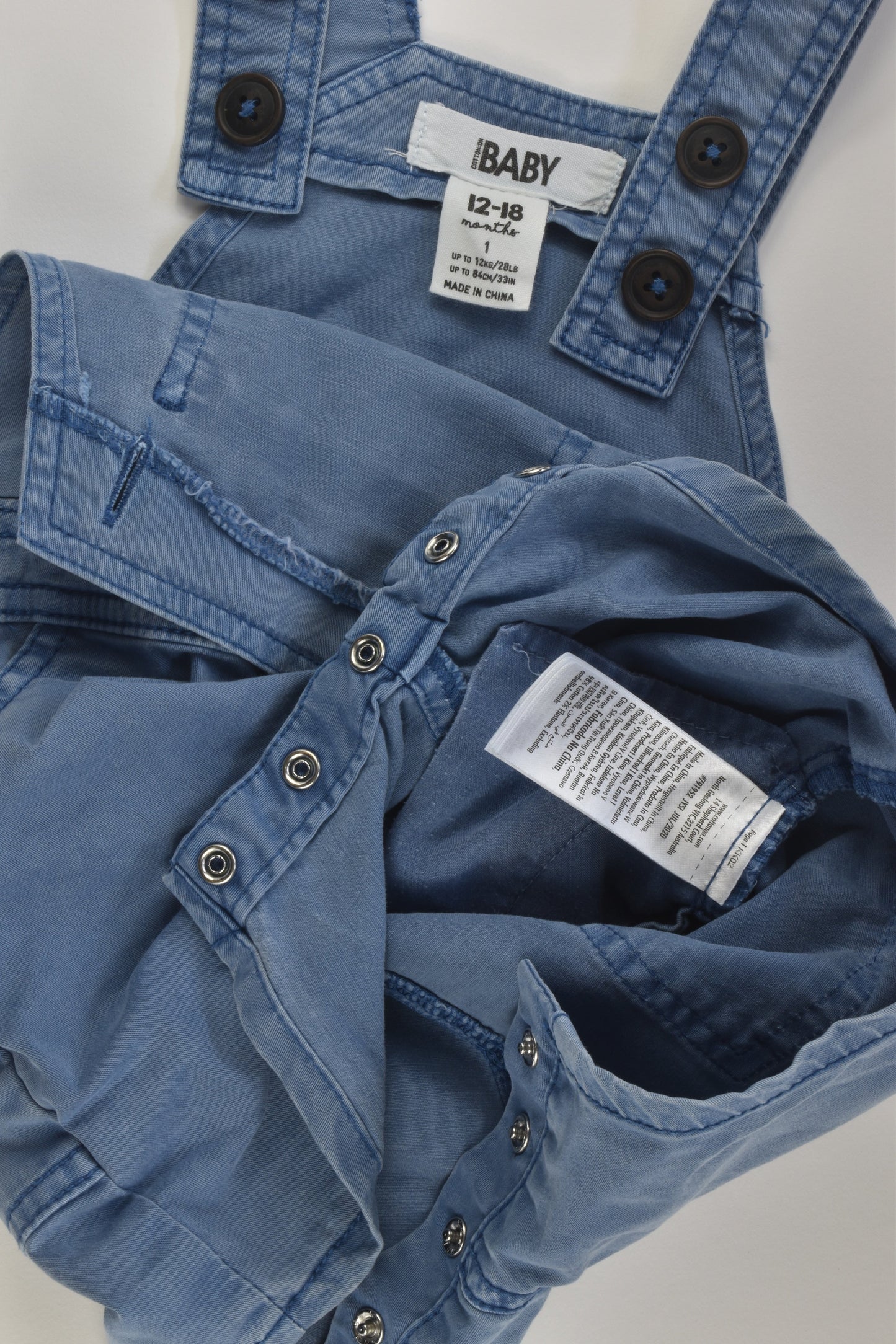 Cotton On Baby Size 1 Short Overalls