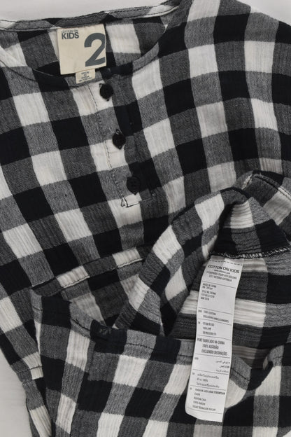 Cotton On Kids Size 2 Checked Muslin Dress