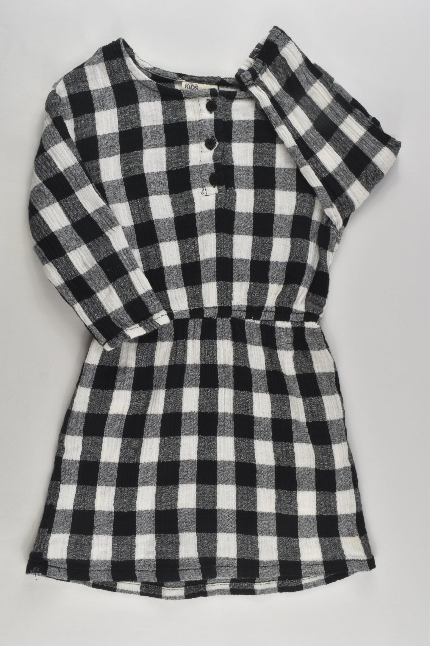 Cotton On Kids Size 2 Checked Muslin Dress