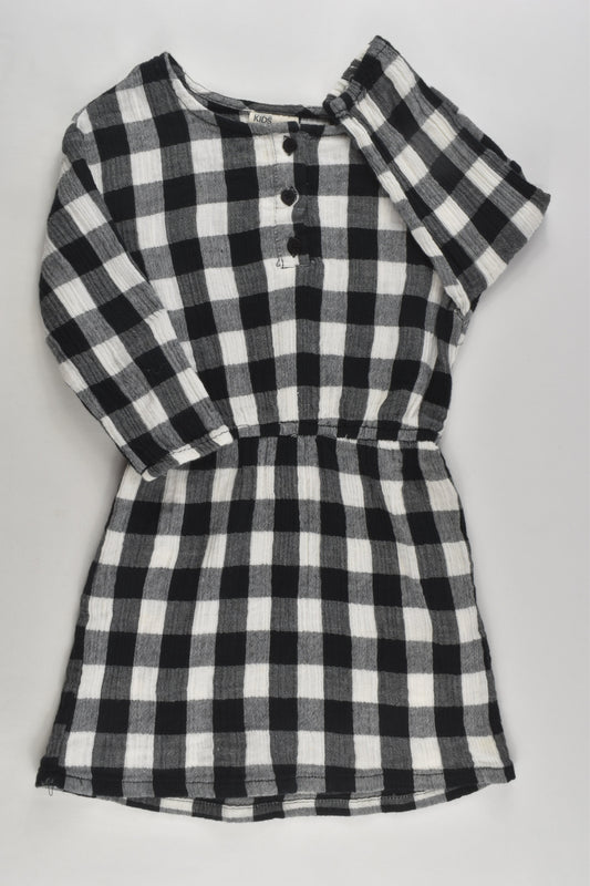 Cotton On Kids Size 2 Checked Muslin Dress
