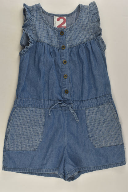 Cotton On Kids Size 2 Lightweight Denim Playsuit
