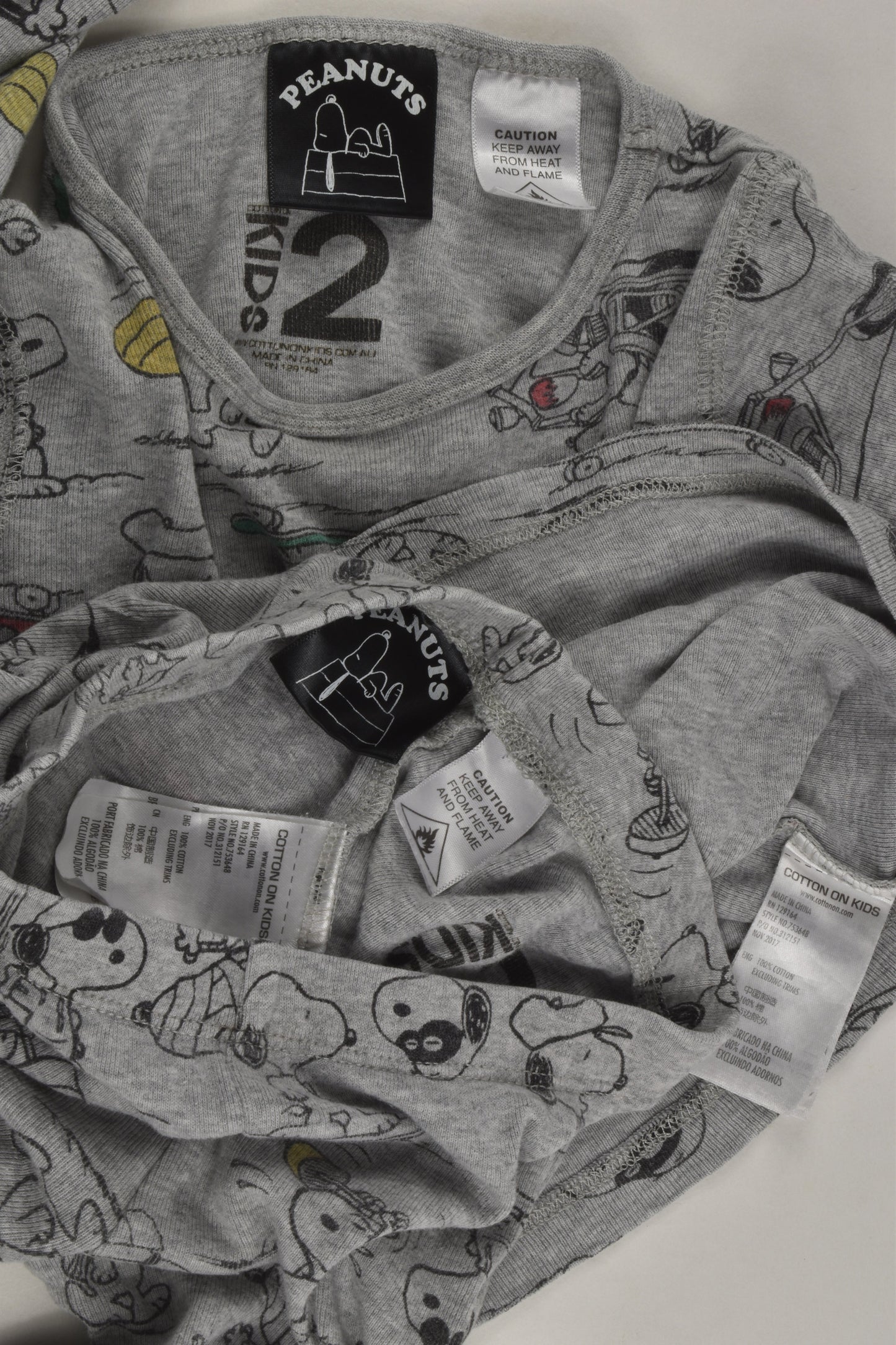 Cotton On Kids Size 2 Peanuts Pyjamas