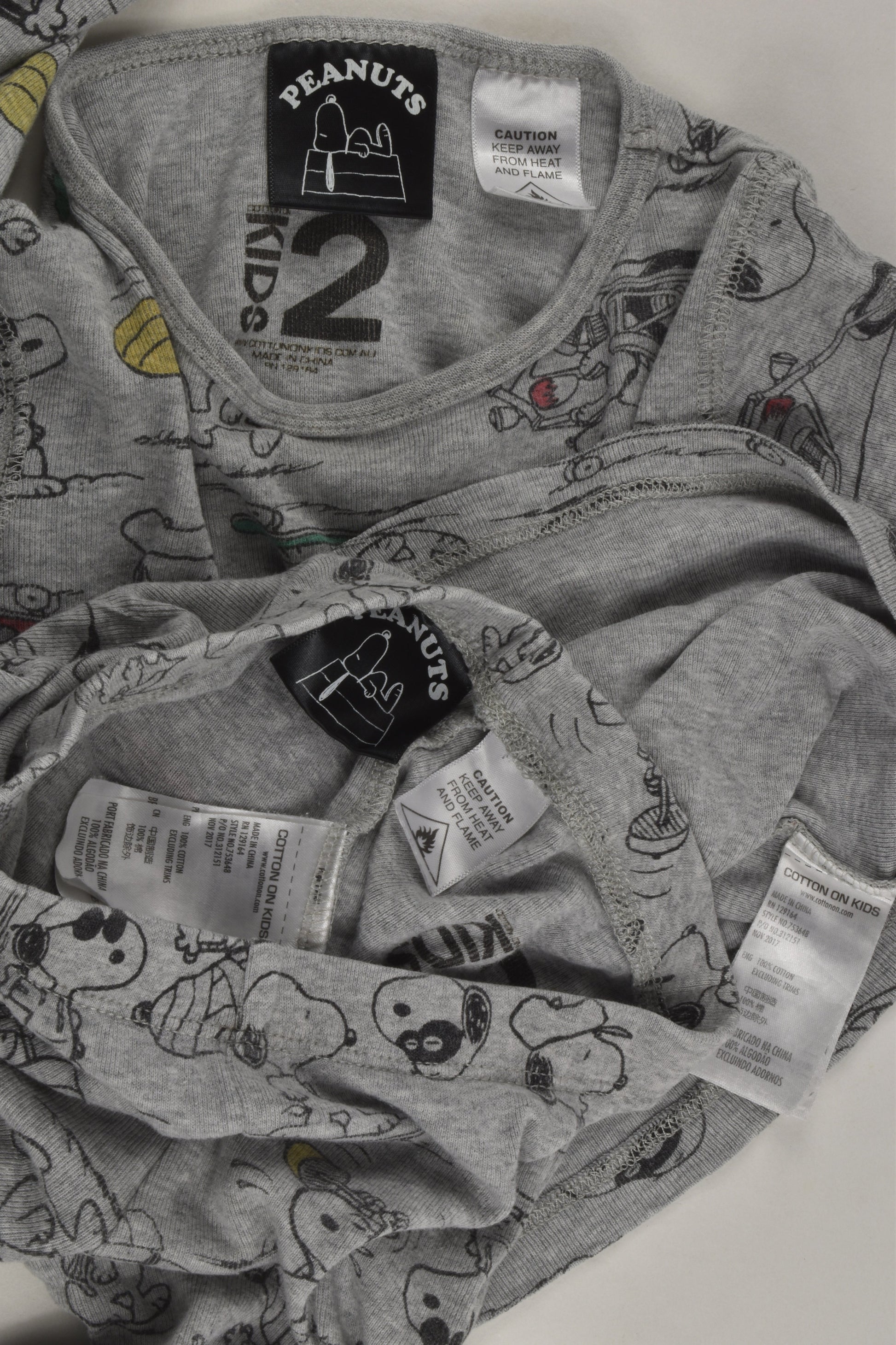 Cotton On Kids Size 2 Peanuts Pyjamas