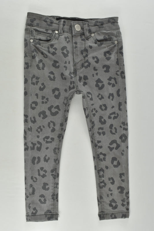 Cotton On Kids Size 2 Skinny Leopard Print Denim Pants