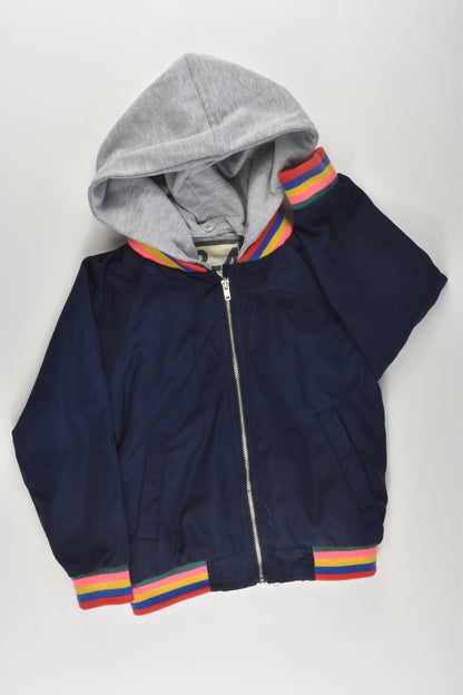Cotton On Kids Size 3-4 Rainbow Stripes Hooded Jacket
