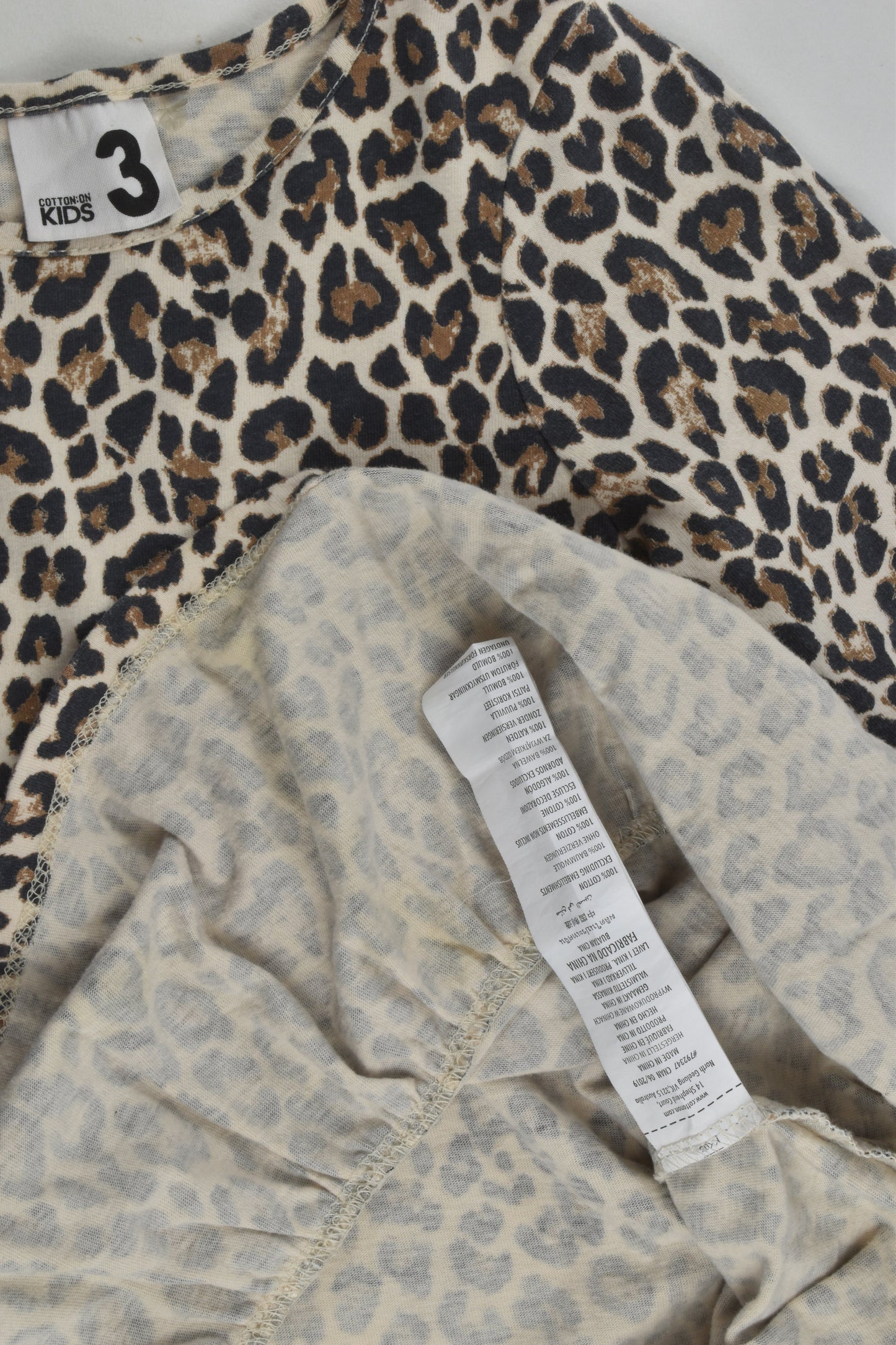 Cotton On Kids Size 3 Leopard Print Dress