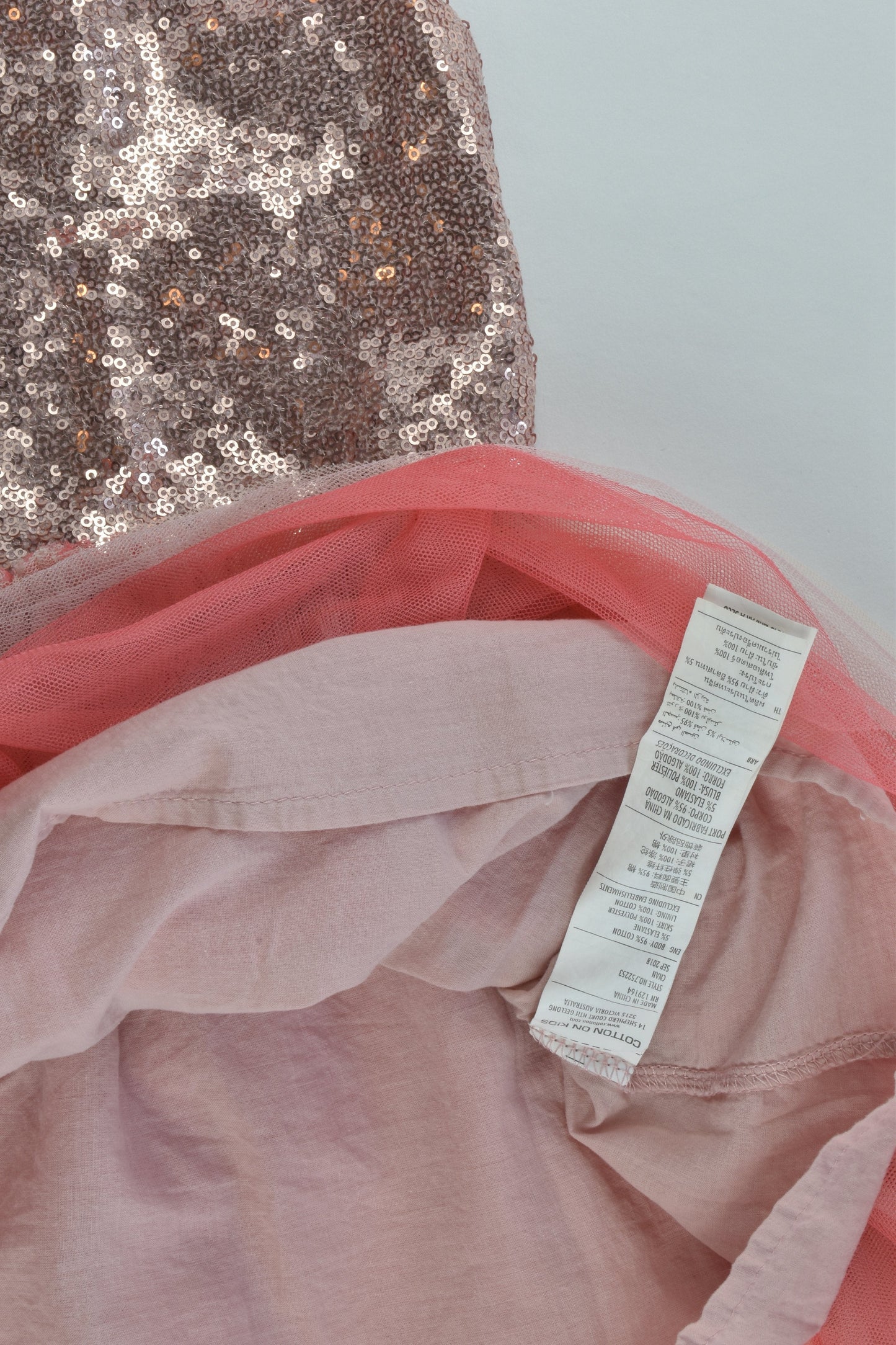 Cotton On Kids Size 3 Lined Sequins and Tulle Dress