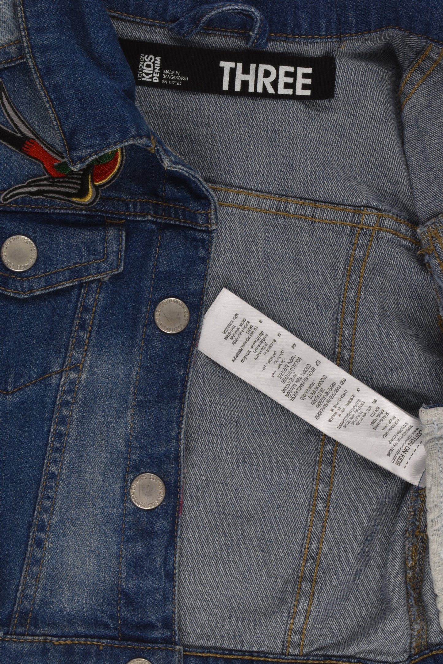 Cotton On Kids Size 3 Upcycled Denim Jacket