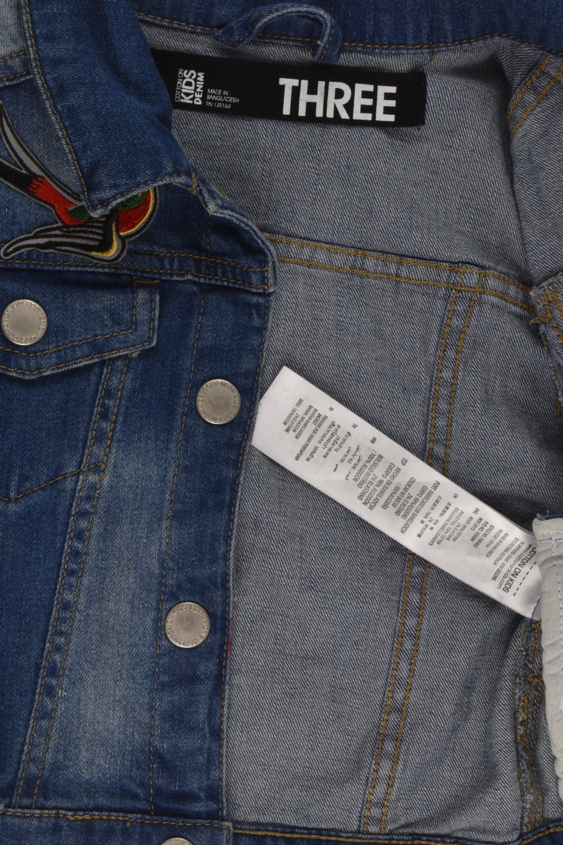 Cotton On Kids Size 3 Upcycled Denim Jacket