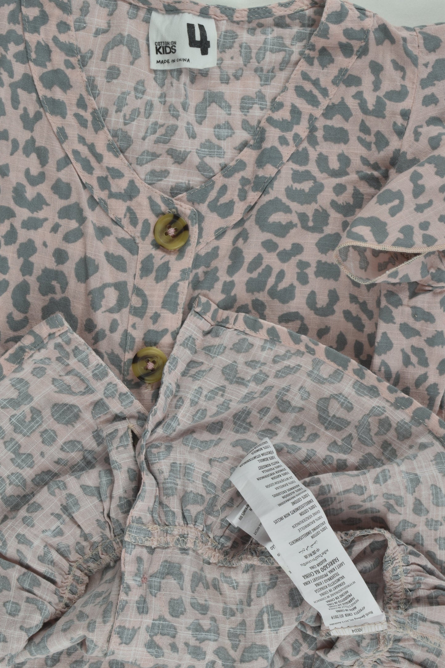 Cotton On Kids Size 4 Leopard Print Dress