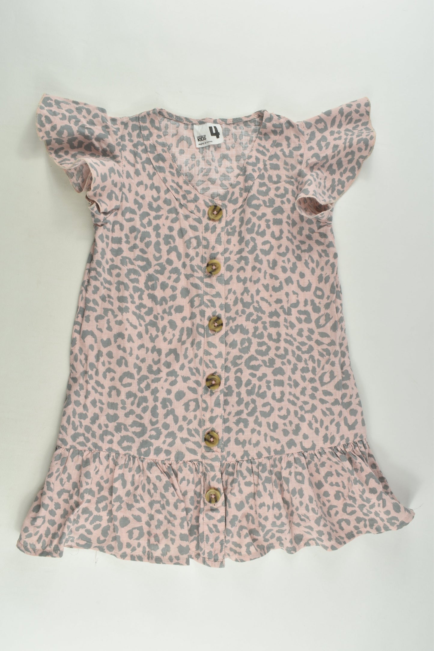 Cotton On Kids Size 4 Leopard Print Dress