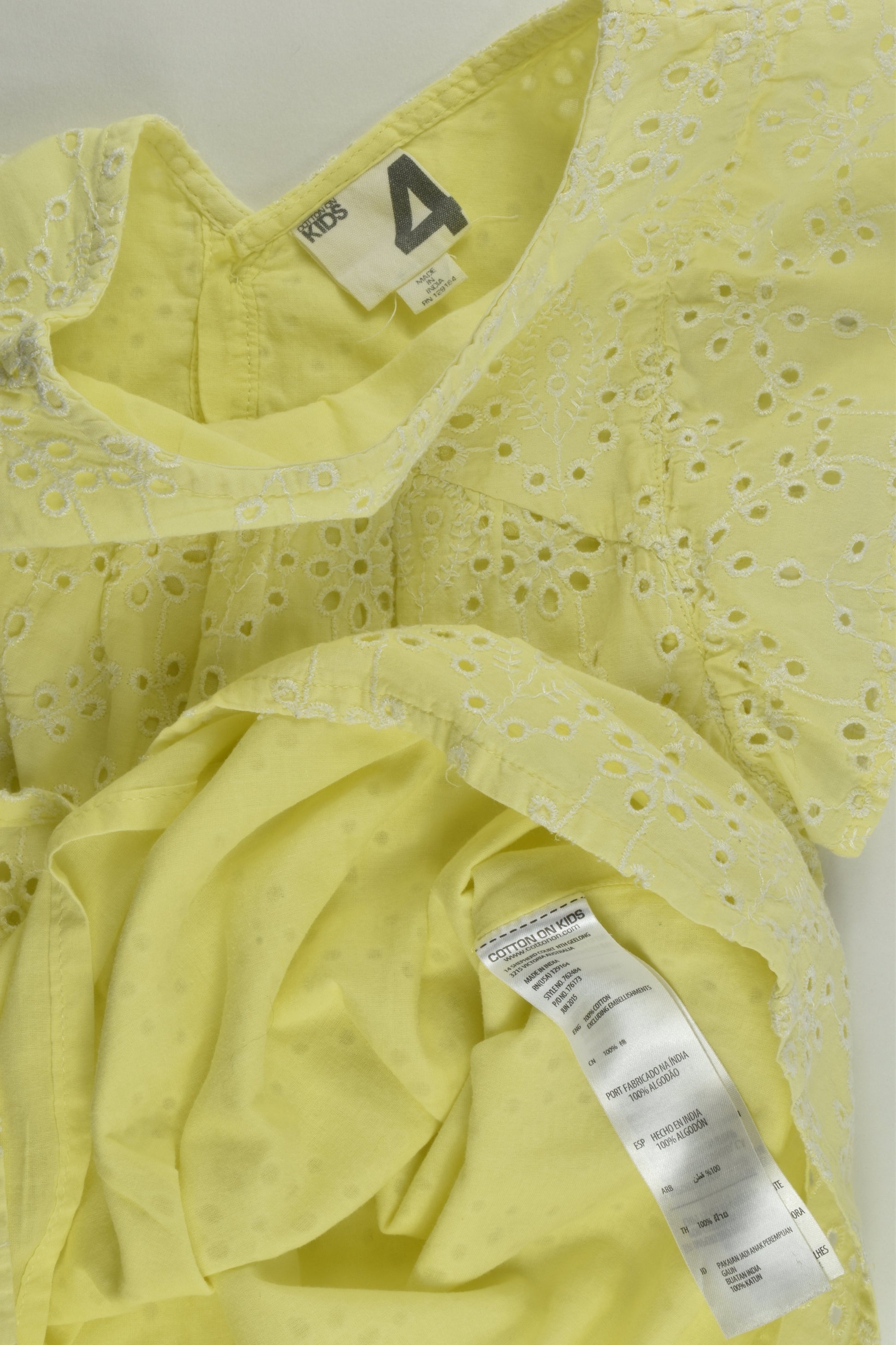 Cotton On Kids Size 4 Lined Lace Dress