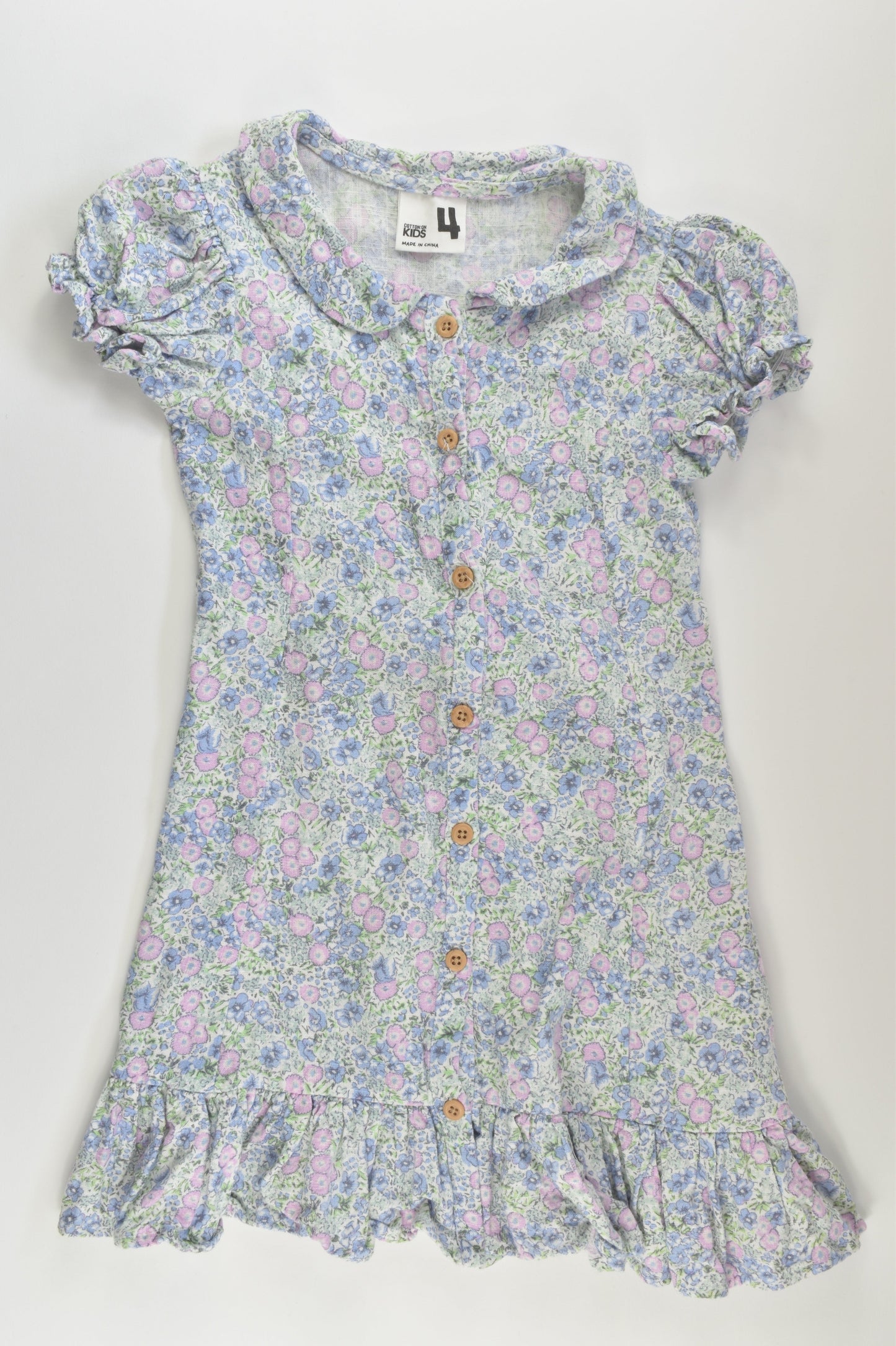 Cotton On Kids Size 4 Linen Blend Liberty Print Dress